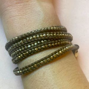 Chan Luu Leather Beaded Wrap Bracelet